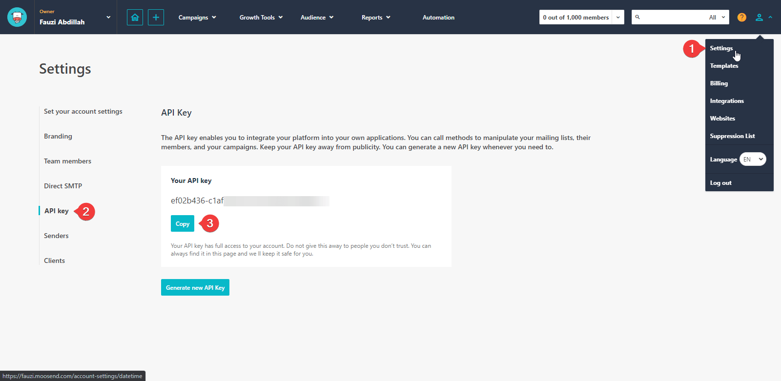 How to connect Moosend to Newsletter Glue – Newsletter Glue Documentation