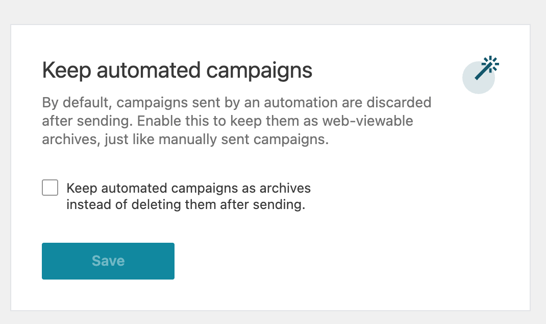 Keep automated campaigns setting in Newsletter Glue